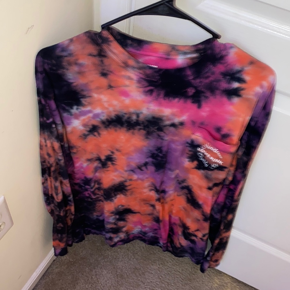 Tie dye pink long sleeve shirt